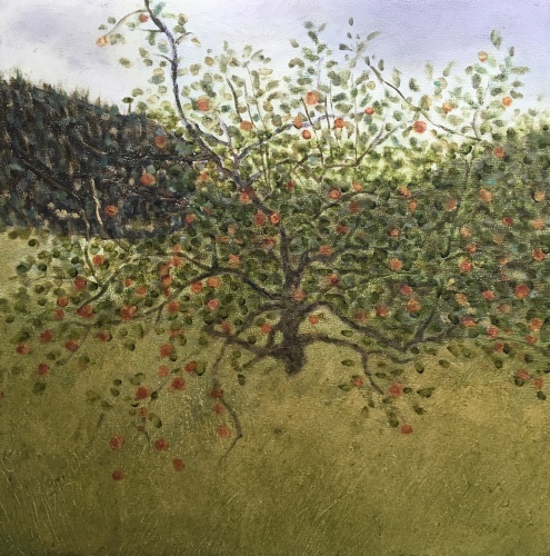 Apple Tree (2018), 8 x 8 inches, oil on board