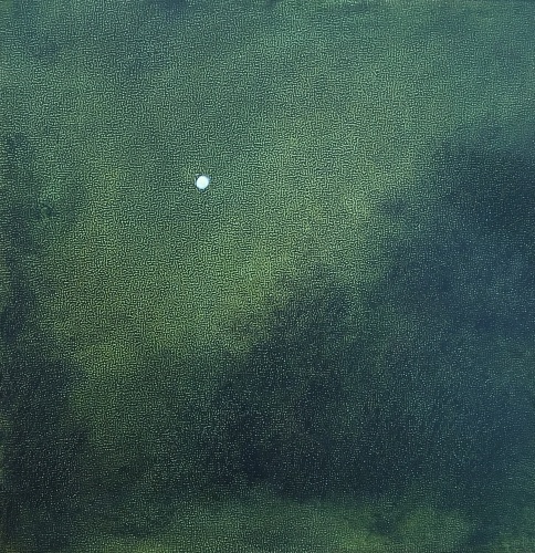 Moon (2018), 8 x 8 inches, oil on board